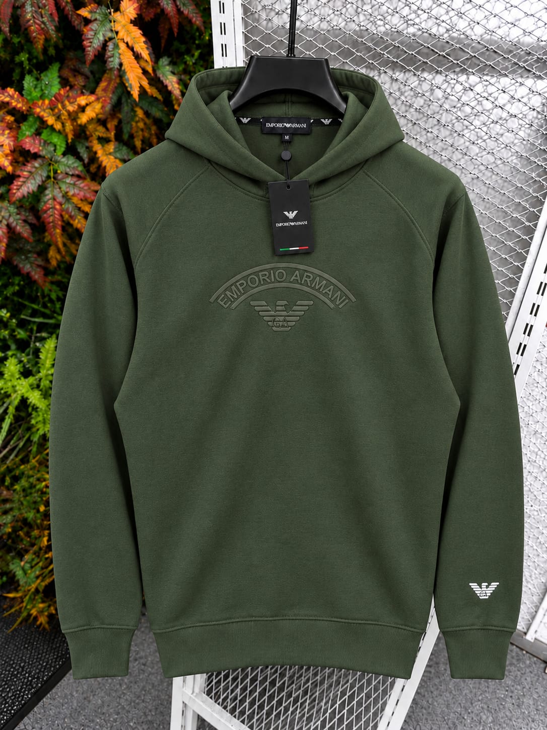 green hoodie
